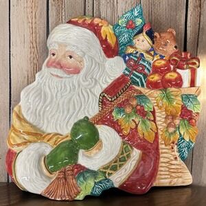 Fitz & Floyd VTG Classics Christmas Cookies Santa Candy Tray Plate Holiday HTF